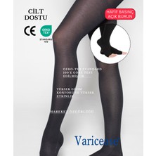 Varicease 7141 Comfort Ccl-1 Hafif Basınç (18-21 Mmhg)  Kapalı Burun Külotlu Varis Çorabı (Siyah & Ten)