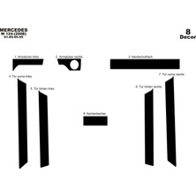 Mars Cockpit Design Marscockpitdesign Mercedes 124 E200 Konsol-Maun Kaplama 1985-1996 8 Parça