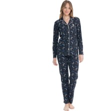 U.s. Polo Assn. Kadın Uzun Kollu Boydan Patlı Düğmeli Pijama Takımı S25119