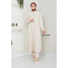 Sena Ayrobin Düğmeli Ikili Takım Bej