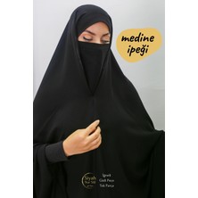 Iğneli Gizli Peçeli Tek Parça Medine Ipeği Çarşaf