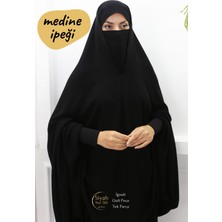 Iğneli Gizli Peçeli Tek Parça Medine Ipeği Çarşaf