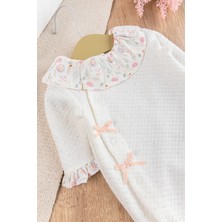 Babymod Fırfır Yakalı Çiçekli Patikli Kız Bebek Tulum