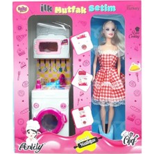 Ilk Mutfak Setim Çamaşır Makineli 28 cm Bebekli Oyuncak
