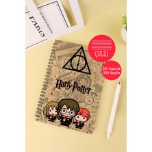 Anime Marketi Harry Potter Temalı A5 Spiralli Okul Defteri 50 Yaprak 100 Sayfa - Çizgili