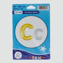 Bijuteri Net Gümüş Renkli 40*100 cm Harfli Folyo Balon