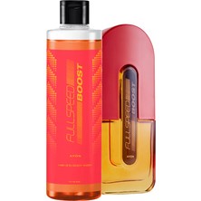 Avon Full Speed Boost Erkek Parfüm ve Saç ve Vücut Şampuan Paketi