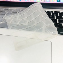 Ekılıf - Apple Macbook 13.6' Air 2024 M2 A2681 - Klavye Koruyucu Transparan Buzlu Silikon Ped - Şeffaf