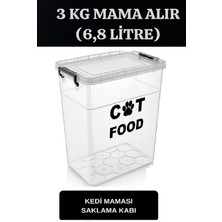 6,8 Lt (3 Kg) Mama Alır Kedi Mama Saklama Kabı Kedi Maması Saklama Kabı Kutusu Hava Almaz