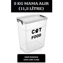 11,5 Lt (5 Kg) Mama Alır Kedi Mama Saklama Kabı Kedi Maması Saklama Kabı Kutusu Hava Almaz