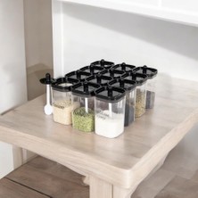 Tabularosa Home 12'li Baharat Saklama Kabı Kendinden Kaşıklı (Etiketsiz)