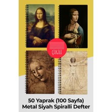 Anime Marketi Da Vinci 4'lü A5 Spiralli Okul Defter Seti 50 Yaprak 100 Sayfa - Çizgili