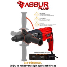 Assur Plus Pro Kırıcı Delici Darbeli Hıltı Matkap 2-28MM