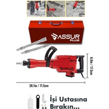 Assur Plus Büyük Tip Kırıcı Hilti Kavrama Kollu 16 kg 3 Metre Kablolu Kırmızı 65MM