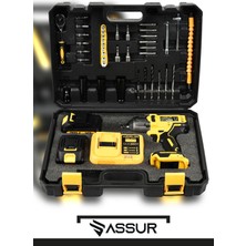 Assur 21V 2.0Ah Kömürsüz Motor 800 Nm Torklu Şarjlı Somun Sıkma Bijon Sökme Seti