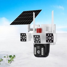 Çift Kameralı Solar Panelli Sim Kart 4g Güneş Enerjili Kamera Exra LED Aydınlatmalı