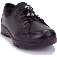 Dagoster DZA07-122042642 Siyah Ortopedik Günlük Deri Kadın Ayakkabı