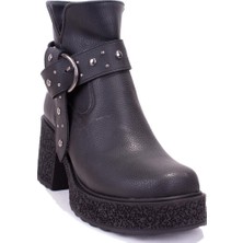 Dagoster DZA07-8962278 Siyah Günlük Platform Topuklu Kadın Bot