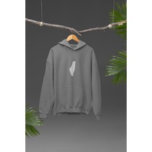 Nulivez Filistin Tasarımı Baskılı Yüksek Kalite Kapüşonlu Kanguru Cepli Unisex Oversize Sweatshirt