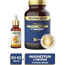 Novacolin Magnezyum L-Treonat 90 Kapsül & Vitamin D3K2 20 ml Damla