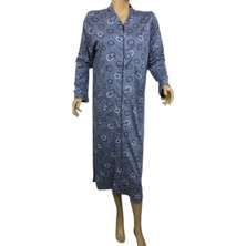 Nena 1505-NENA Bayan Orta Kalın Boydan Fermuarlı Ev Elbisesi-Lacivert