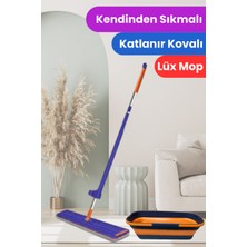 Befto Home 360° Dönebilen Kendinden Sıkmalı Büyük Boy Mop ve Tekerlekli Katlanabilir Kovası(Yedek Bez Hediyeli)