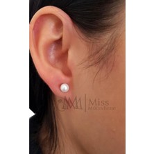 BymissMücevherat 925 Ayar Gümüş Inci Küpe 6 mm