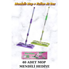 Befto Home Yedek Mikrofiber Bez Hediyeli Mandallı Kıskaçlı Mop ve 40 Adet Mop Mendili