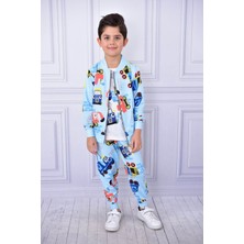 Diamondstar Erkek Çocuk Baskılı Hırkalı  Eşofman Takımı 2/8 yaş