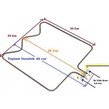 FullYedek 33 x 33 cm Fırın Rezistans Universal , Fırın Rezistansı 1300 Watt