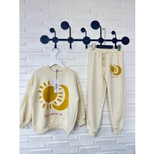 Anonim Ay ve Güneş Baskılı Sweatshirt Takım