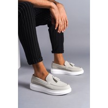 Blaze Bağcıksız Püsküllü Süet Erkek Günlük Spor Klasik Ayakkabı BT Gri