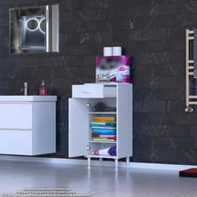 Modilayn Emir 35 x 88 x 32,5 cm 1 Çekmece 1 Kapak 2 Raf 3 Bölme Çok Amaçlı Banyo & Mutfak Dolabı 