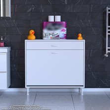 Modilayn EMİR 100x88x32,5 cm 3 Göz Sepetli kirli çamaşır pratik  düzenleyici dolap