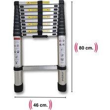 320 cm. - 11  Basamaklı Teleskobik / Teleskopik Merdiven - I Tipi Uzayan