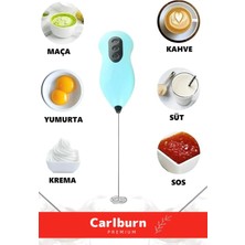 Carlburn Premium Çelik Uçlu Pilli Kahve Sos Krema Mama Süt Köpürtücü Yumurta Çırpıcı Mini Mikser