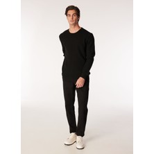 Fabrika Comfort Bisiklet Yaka Regular Fit Petek Desenli Siyah Erkek Kazak FC4WM-KZK 2514