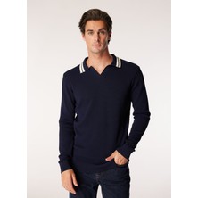 Fabrika Comfort Polo Yaka Regular Fit Düz Lacivert Erkek Kazak FC4WM-KZK 2612