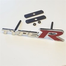 Type R Metal Amblem 2,5x14cm Arkadan Somunlu