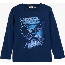 Koton Batman Tişört Bisiklet Yaka Lisanslı Uzun Kollu