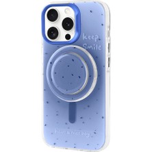 ekılıf - Apple iPhone 15 Pro Max - Kılıf Magsafe Şarj Özellikli Tak-Çıkar Pop Soketli Tiktok Kapak - Mavi - T30327