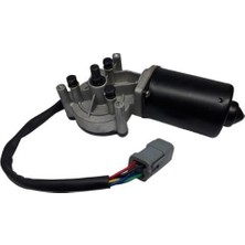 24V Silecek Motoru (Düz Freze 9 Mm) (Kablolu Soketli 5 Fiş) (L) Volvo Iş Makinası