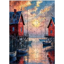 Karizma Tablo Ahşap Mdf Puzzle Yapboz Sakin Göl Evi 120 Parça 25*35 cm