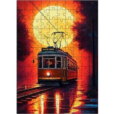 Karizma Tablo Ahşap Mdf Puzzle Yapboz Gün Batımında Tramvay 120 Parça 25*35 cm