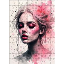 Karizma Tablo Ahşap Mdf Puzzle Yapboz Pembe Portre 120 Parça 25*35 cm