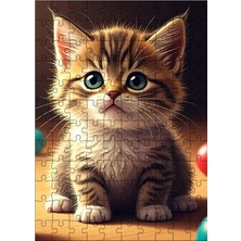 Karizma Tablo Ahşap Mdf Puzzle Yapboz Yavru Kedi 120 Parça 25*35 cm