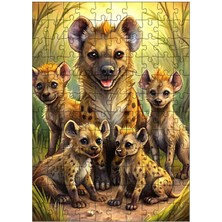 Ekart Ahşap Mdf Puzzle Yapboz Neşeli Sırtlanlar 120 Parça 25*35 cm