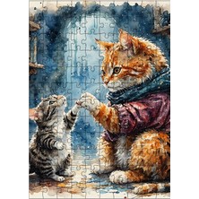 Ekart Ahşap Mdf Puzzle Yapboz Kış Kedisi 120 Parça 25*35 cm