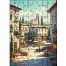 Ekart Ahşap Mdf Puzzle Yapboz Italyan Köyü 120 Parça 25*35 cm