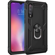 Kilifolsun - Xiaomi Mi 9 - Kılıf Yüzüklü Zırh Tank Vega Kapak - Siyah